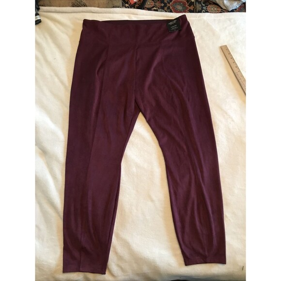 SIMPLY VERA WANG Size 1X Front Seam Port Royal Faux Suede LEGGINGS High-Rise NWT - Picture 1 of 8